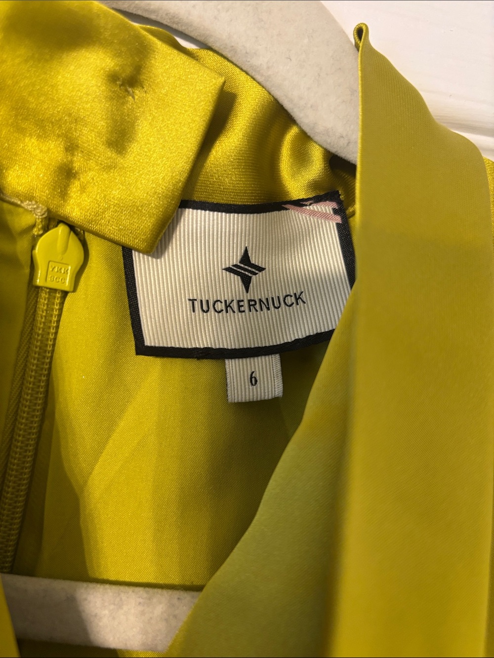 Tuckernuck Satin Draped Midi Dress in Lime with Tags - Picture 4 of 5